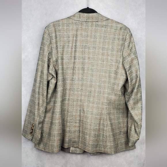 Talbots Blazer Italian Wool Stretch Glen Plaid Boardroom Office Size 16 - Picture 2 of 9